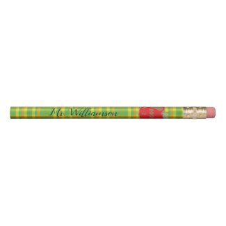 Classroom pencil with teacher's name and room