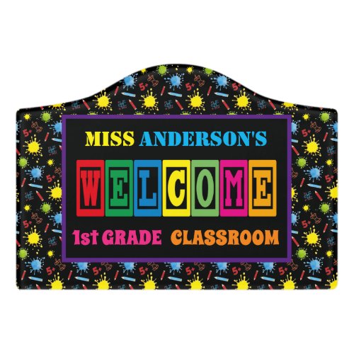Classroom Personalized Colorful Door Sign