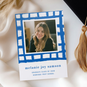 Classroom Plaid Graduation Letterpress Photo Cards