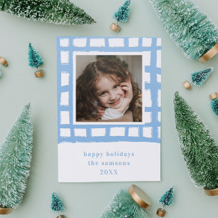Classroom Plaid Holiday Letterpress Photo Cards