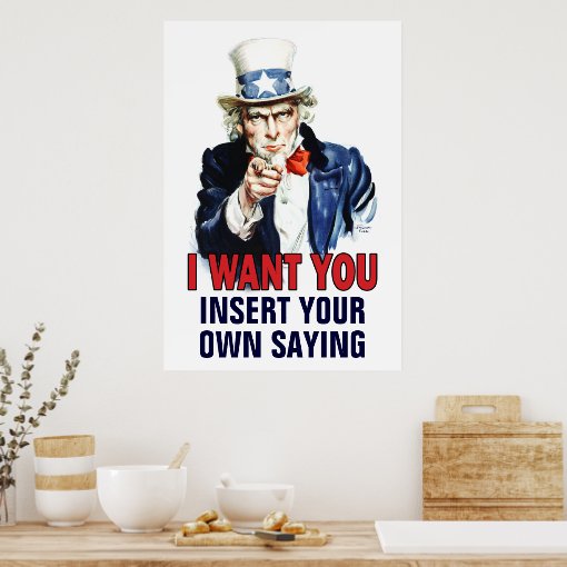 Classroom Poster: I Want You - CUSTOMIZE - Poster | Zazzle