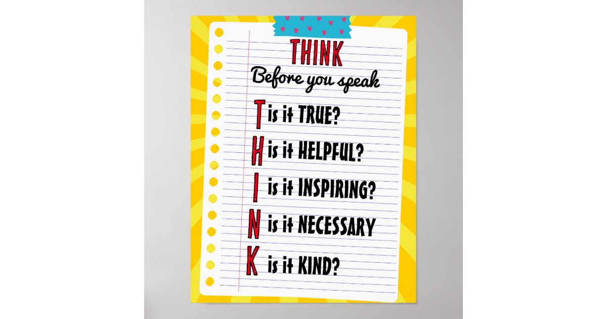Classroom Poster Think Poster Educational | Zazzle