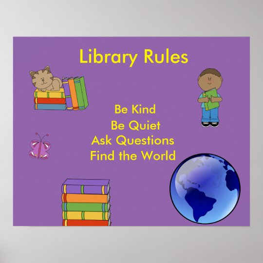 classroom-posters-library-rules-poster-zazzle
