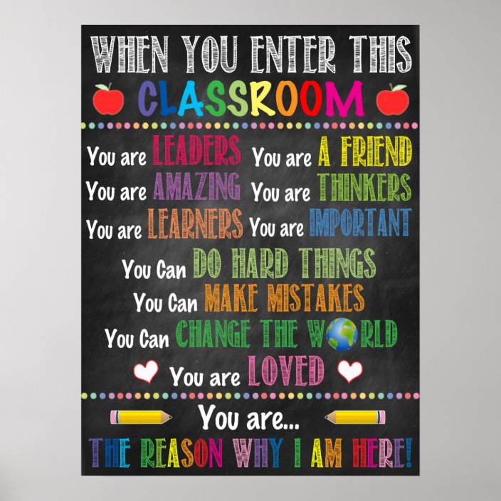 Classroom Printable Poster | Zazzle.com