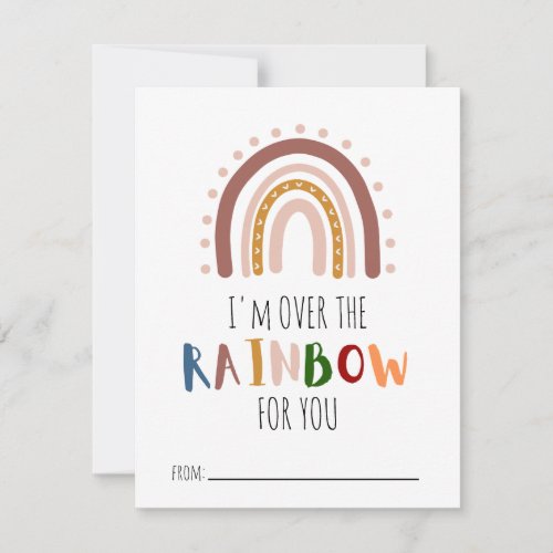 Classroom Rainbow Valentines Day Cards for Kids