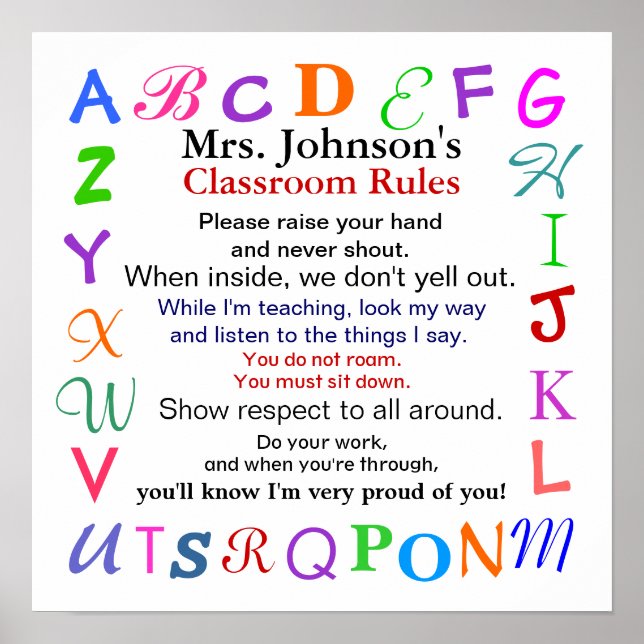 Classroom Rules # 2 by SRF Poster (Front)