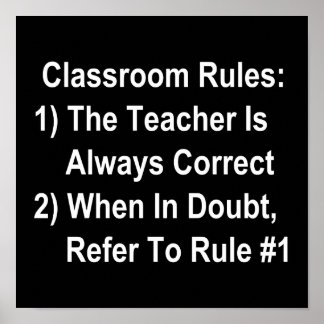 Classroom Rules (all white text) Poster