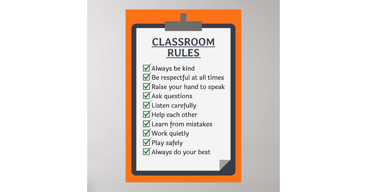 Editable Crayons Classroom Rules Poster