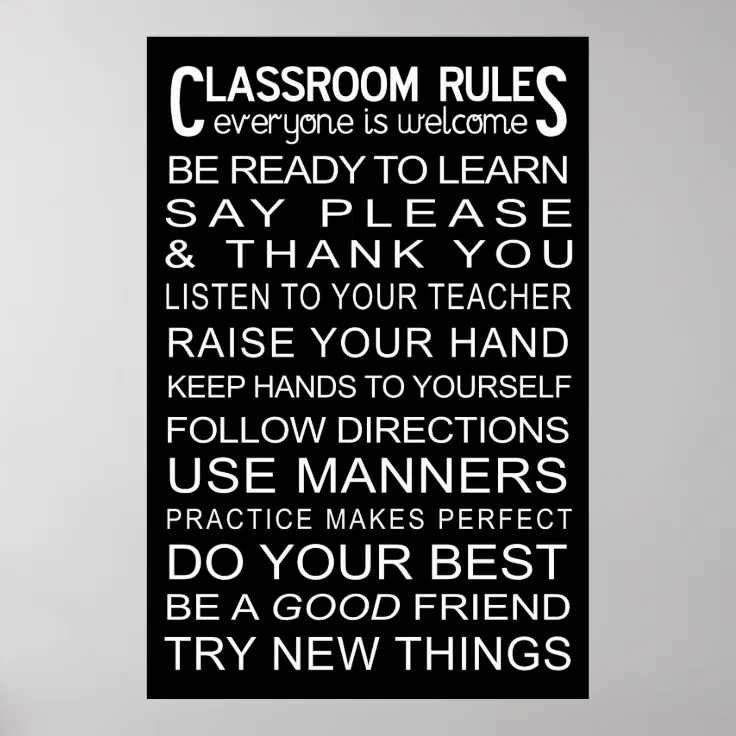 Classroom Rules Poster | Zazzle