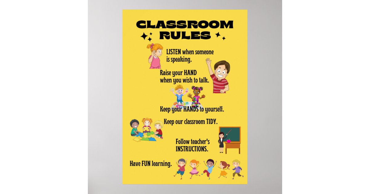 Editable Crayons Classroom Rules Poster