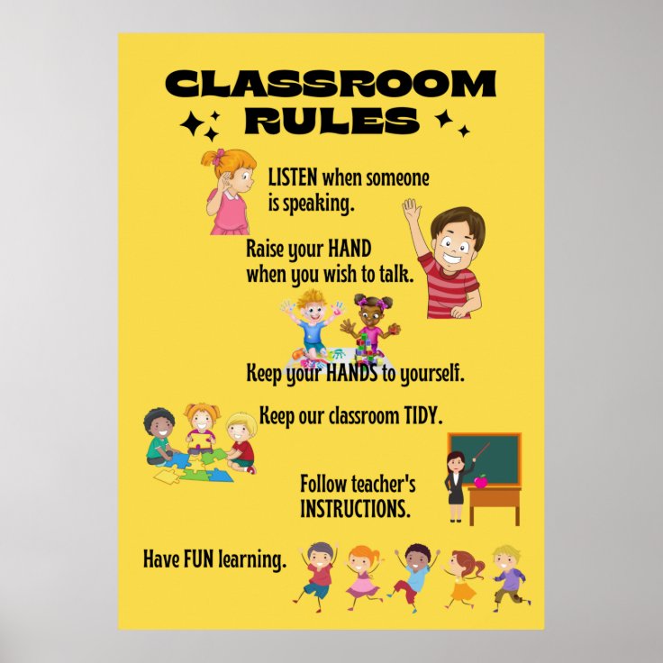 Classroom Rules Poster | Zazzle