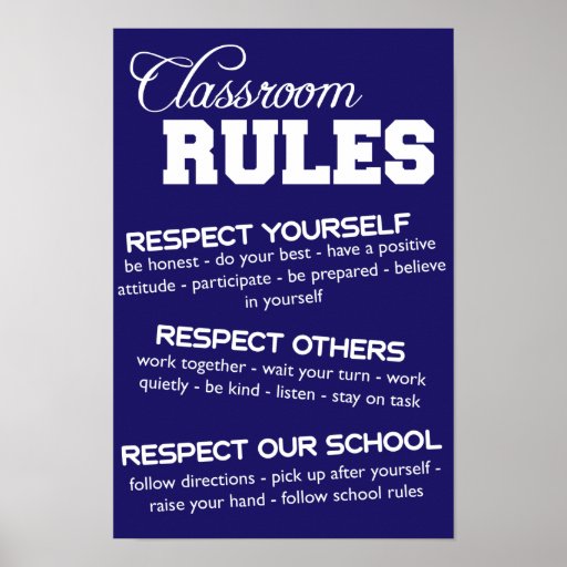 Classroom Rules Poster Posters | Zazzle