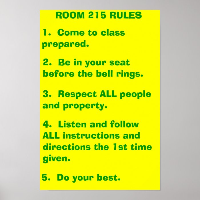 Classroom Rules Posters