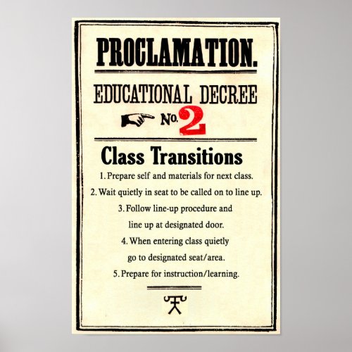 Classroom Rules Proclamation Educational Decree 2 Poster