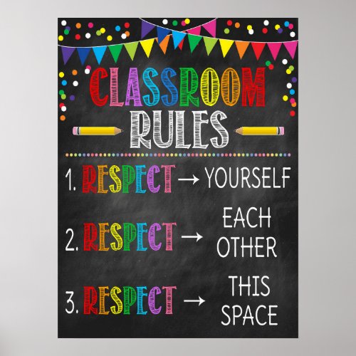 Classroom Rules Rainbow Poster