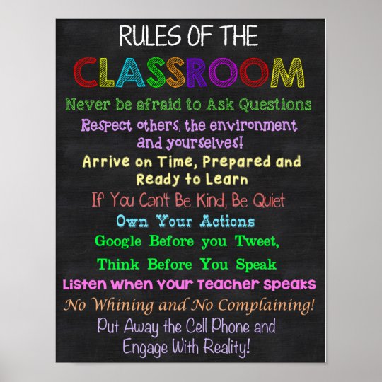 Class Rules: Respect Poster | Zazzle.com