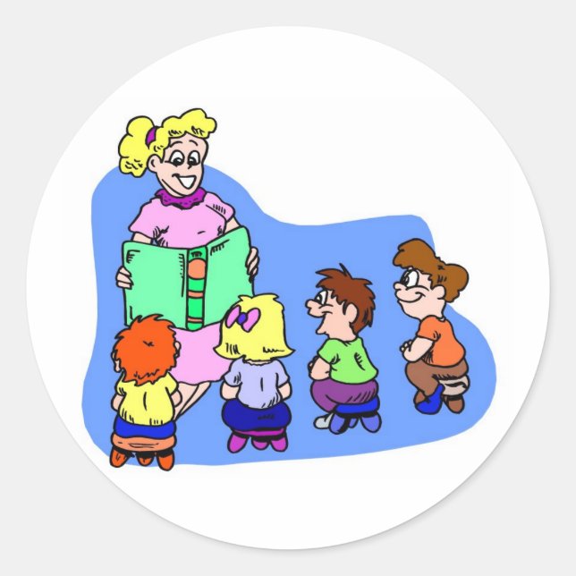 Classroom Storytime Classic Round Sticker (Front)