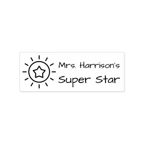 Classroom Super Star Personalized Rubber Stamp