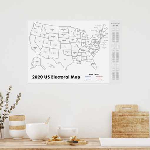 Classroom United States Electoral College Map Poster | Zazzle