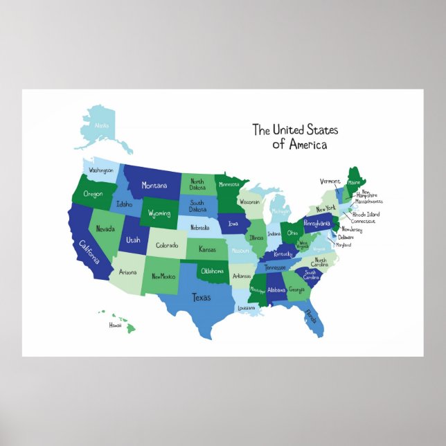 Classroom United States Map Poster (Front)