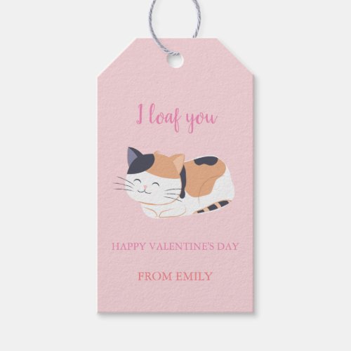 Classroom Valentine Calico Cat Gift Tags