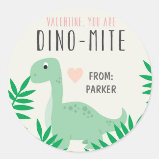 Classroom Valentine Dinosaur Stickers