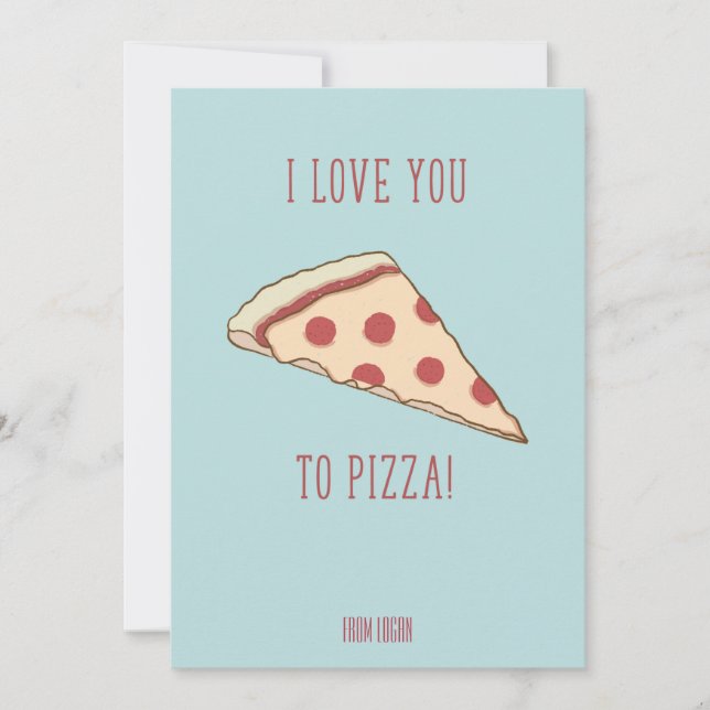 Classroom Valentine Love You Pizza Card (Front)