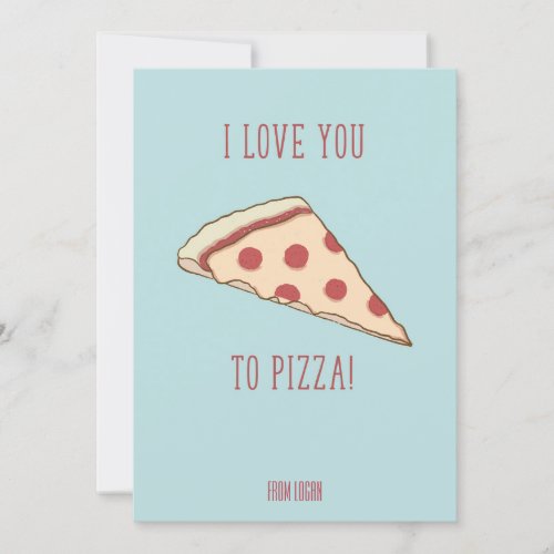 Classroom Valentine Love You Pizza Card