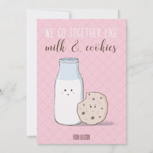 Classroom Valentine Milk and Cookies Card
