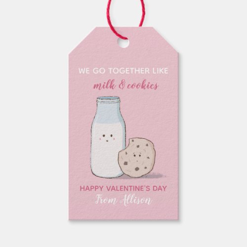 Classroom Valentine Milk and Cookies Gift Tags