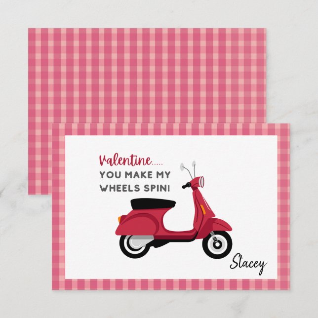 Classroom Valentine Pink "You make my Wheels Spin" (Front/Back)
