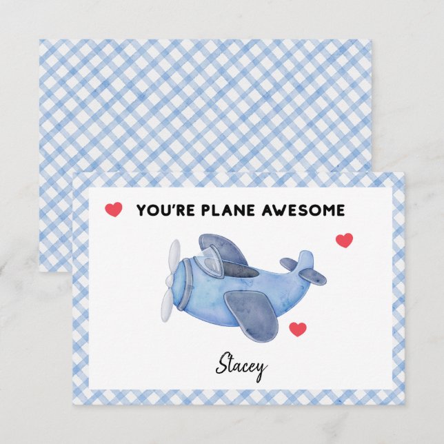 Classroom Valentine "Plane Awesome' (Front/Back)