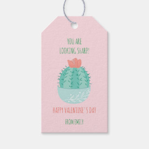 Classroom Valentine Succulent Cactus Gift Tags