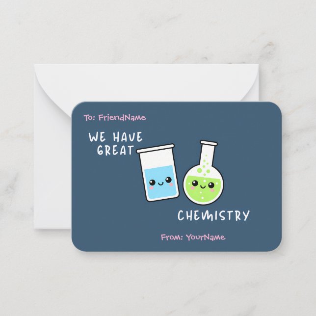 Classroom Valentines Card We Have Great Chemistry (Front)
