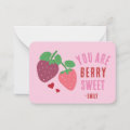Classroom Valentine's Day Berry Sweet Note Card | Zazzle