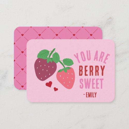 Classroom Valentines Day Berry Sweet Note Card