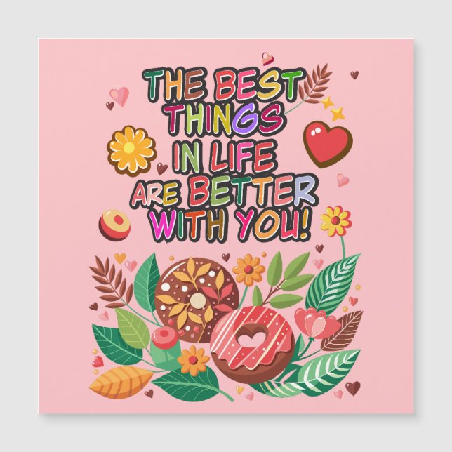 Classroom Valentine's Day Boho Donuts and Flowers (Front)