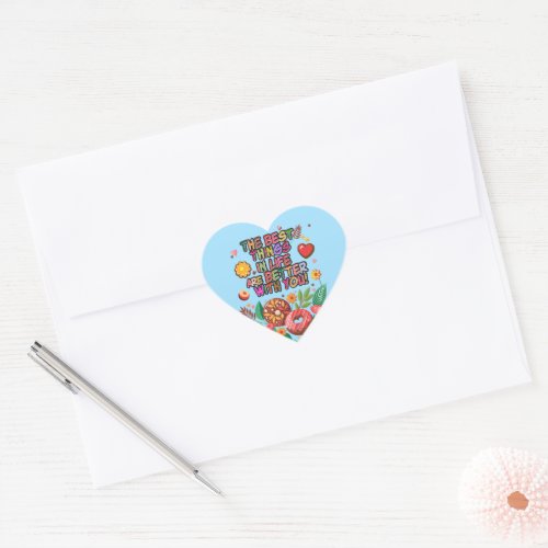 Classroom Valentine's Day Boho Donuts and Flowers Heart Sticker