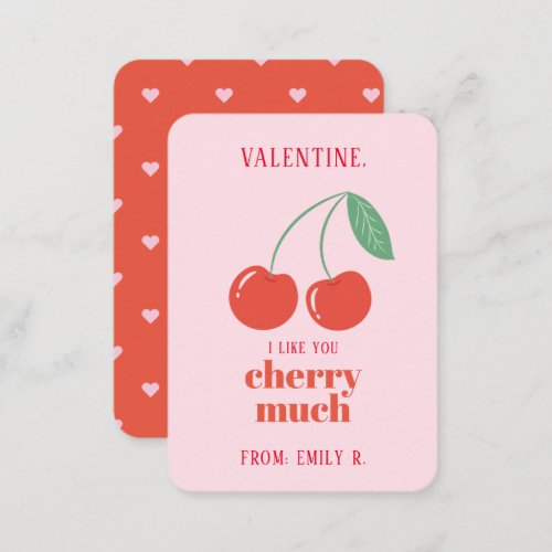 Classroom Valentines Day Cherry Much Card