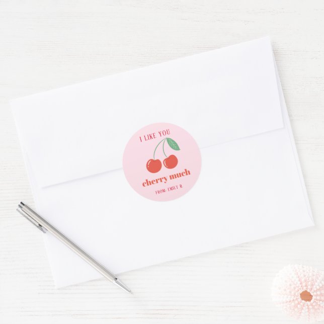 Classroom Valentine's Day Cherry Sticker (Envelope)