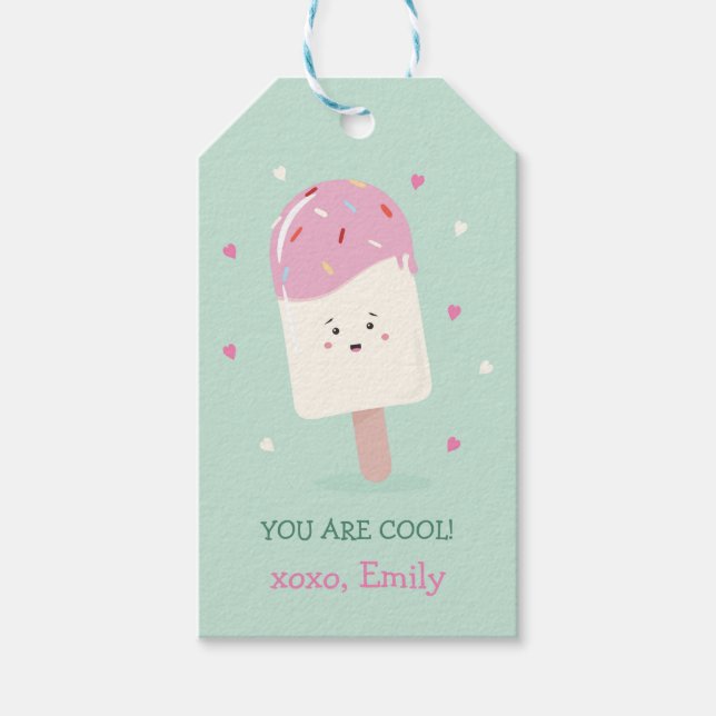 Classroom Valentine's Day Cool Popsicle Gift Tag (Front)