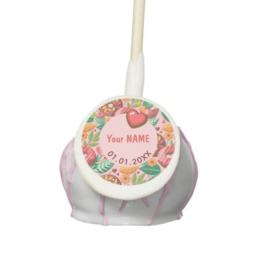 Classroom Valentines Day Donut Flower Personalize Cake Pops