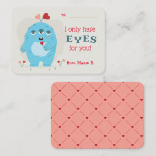 Classroom Valentine's Day For Boy Monster Card