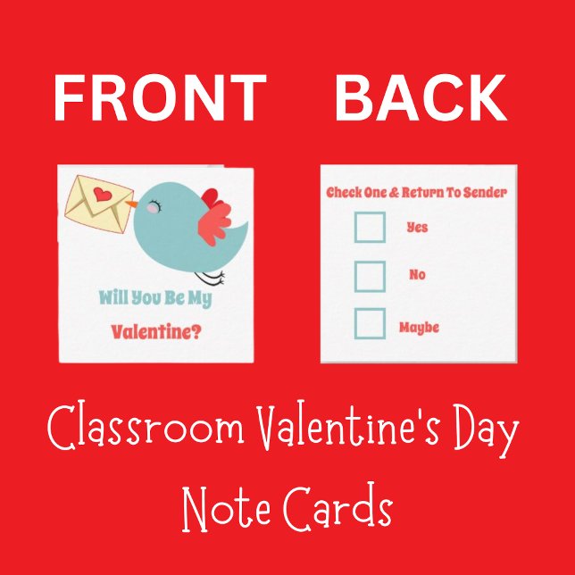 Classroom Valentine's Day Little Birdie Love Note Card (Creator Uploaded)