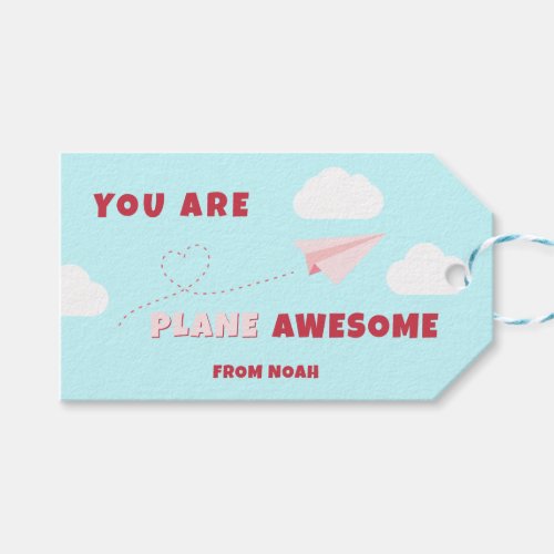 Classroom Valentines Day Plane Awesome Gift Tag