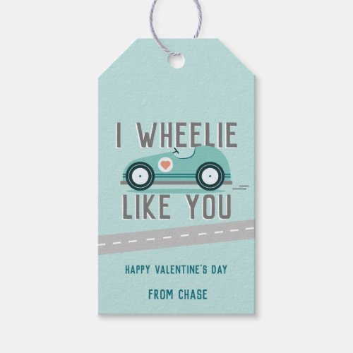 Classroom Valentines Day Race Car Gift Tags