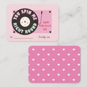 Classroom Valentine's Day Record Player Spin Me Note Card
