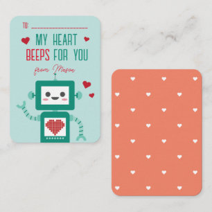 Classroom Valentine's Day Robot Beeps Card