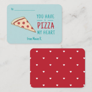Classroom Valentines Pizza of My Heart Note Card
