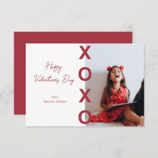 Classroom Valentines Red XOXO Photo Card